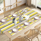 Emvency Table Runner and Placemats Set of 6, Abstract Watercolor Yellow | Grey by Emvency