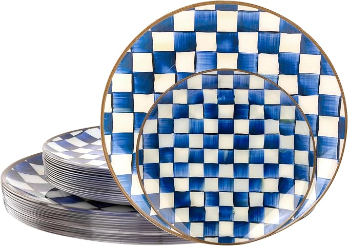 U-QE 20PCS Blue Plastic Plates for Party by U-QE