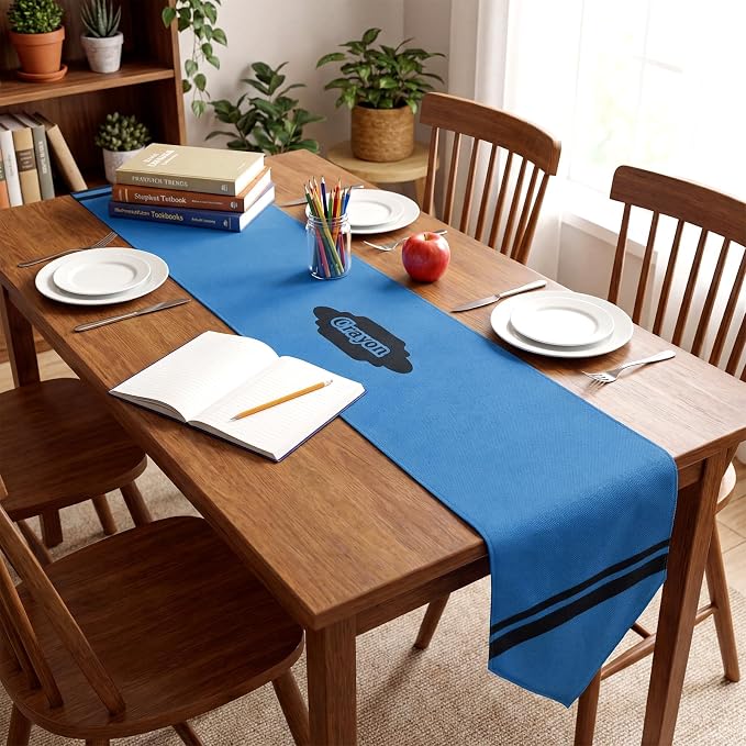 4 Pcs Crayon Table Runner 71 x 13 Inch Preschool Back to School Classroom - Image 5