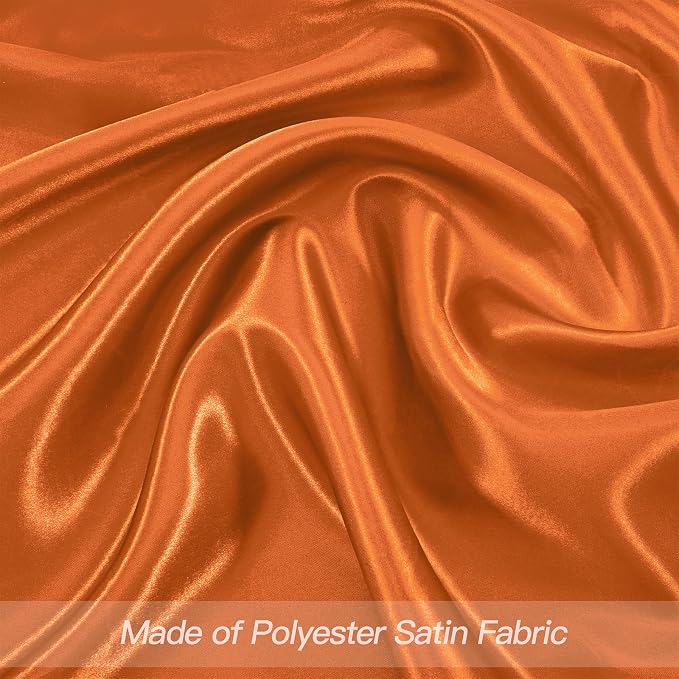 P Pothuiny 12 Pcs Burnt Orange Satin Napkins 17x17 in, Satin Cloth Napkins | - Image 4