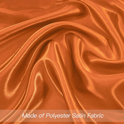 P Pothuiny 12 Pcs Burnt Orange Satin Napkins 17x17 in, Satin Cloth Napkins | - Image 4