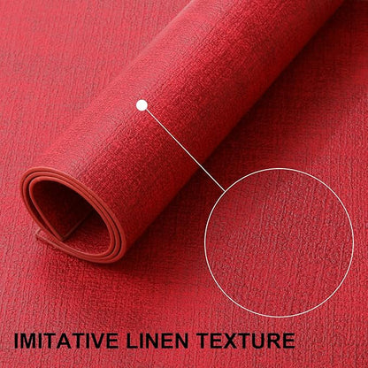 homing Faux Leather Heat Resistant Placemats 6 Packs, Waterproof Wipeable Dining PU Place Mats for Indoor & Outdoor, Easy to Clean, Red