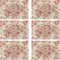 Colorful Floral Spring Plastic 12x18 Inch Placemats Set of 6 - Waterproof, Non-Slip & Washable Watercolor Flowers Table Mats for Kitchen & Dining Table Placemats