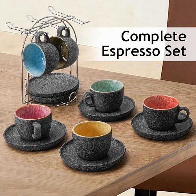 MIAMIO – 2.7 Oz Ceramic Stackable Espresso Cups - Image 3