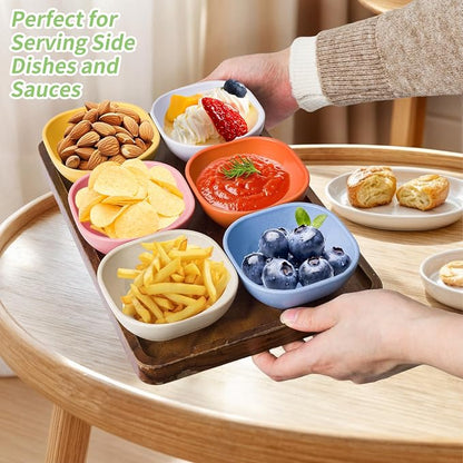 SHECIPIN 12 Pack Wheat Straw Soy Sauce Dishes, 4.5 OZ Small Dessert Bowls - Image 6