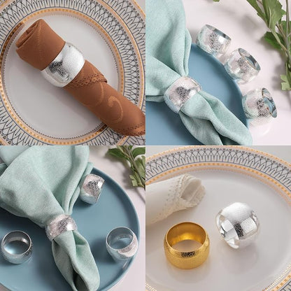 Set of 100 Napkin Rings Metal Silver Circular Napkin Ring, Napkin Rings Bulk - Image 3