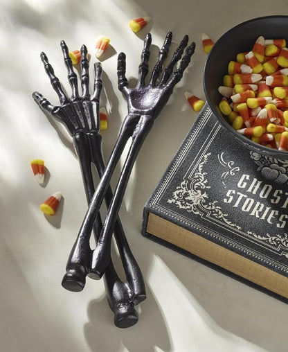 Oneida Flatware Utensil Set, Vintro Halloween Satin Black Skeleton 2-Piece - Image 3