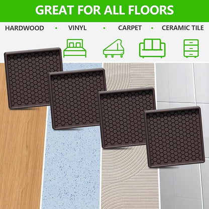 Non Slip Furniture Pads- 3"x3" Square Anti Skid Caster Cups Furniture Coasters - Image 6