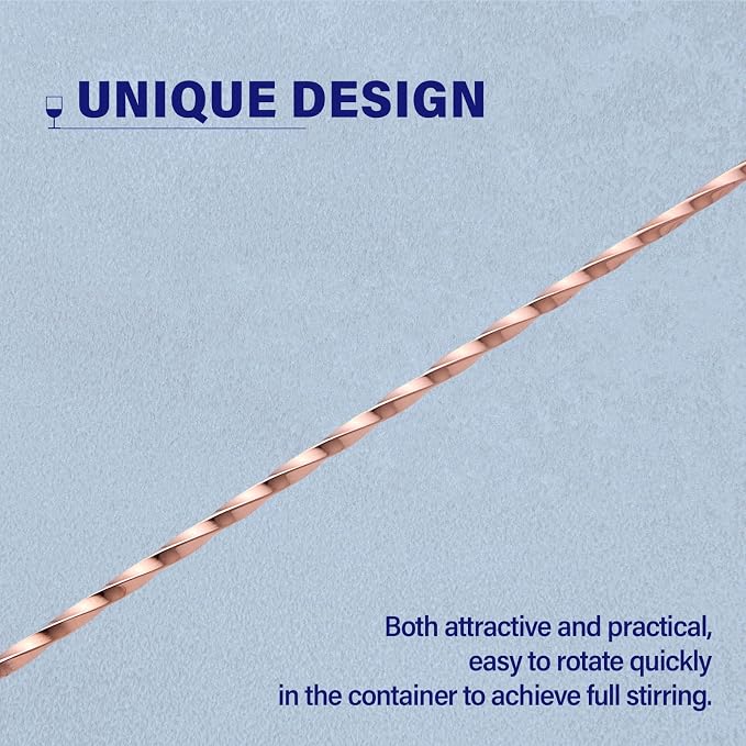 Bar Spoon Cocktail Mixing Stirrer, 12” Long Handle, Rose Gold | 18/8 Stainless - Image 4