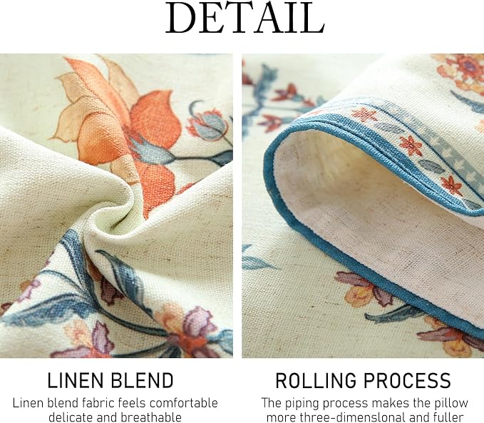 Designer French Linen Table Runner, Floral Pattern, Dining Table, Kitchen Decor - Image 5