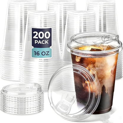 Fit Meal Prep 200 Pack 16 oz Clear Plastic Cups by FMPBRANDS