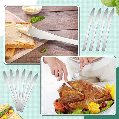 Therwen 64 Pieces Dinner Knives Set Stainless Steel Knife 8.43 Inches Silver - Image 4