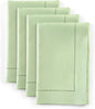Solino Home Linen Cloth Napkins Set of 4-100% Pure Linen Light Green Dinner Napkins 20 x 20 Inch for Spring, Easter, St Patricks Day - Classic Hemstitch, Handcrafted and Machine Washable