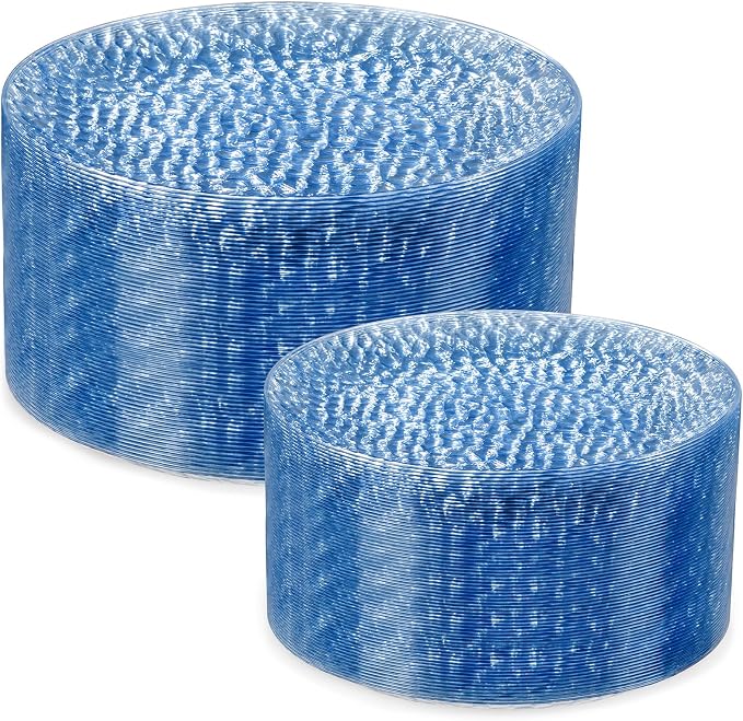 Rubtlamp 100 Pcs Blue Plastic Plates, Heavy Duty plastic Plates, Fancy Blue by Rubtlamp