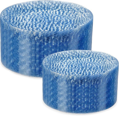 Rubtlamp 100 Pcs Blue Plastic Plates, Heavy Duty plastic Plates, Fancy Blue by Rubtlamp