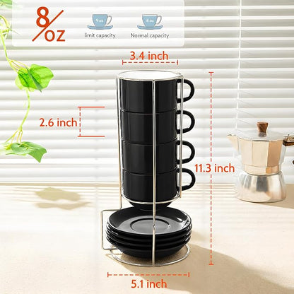 Sweese 8 Ounce Stackable Cappuccino Cups - Image 2