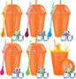6 Set Slushie Cups with Dome Lids and Straws Detachable Spoon Straws Reusable by Unknown