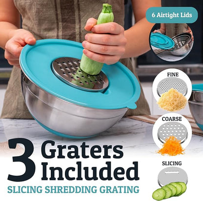 PriorityChef 6pc Stainless Steel Mixing Bowls - Image 4