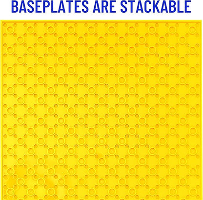 Strictly Briks Stackable Baseplates - 12 Pack 10"x10", 32x32 Studs, Compatible with Lego for Building City Scenes, Foundation, Displays Bricks on Play Table, Kids Easter Gift, Vibrant