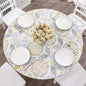 Walrus Round Vinyl Fitted Tablecloth with Flannel Backing Elastic Edge Design Table Cover Waterproof Oil-Proof PVC Table Cloth Stain-Resistant Best for 37"-44" Round