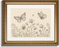 InSimSea Gold Picture Framed Wall Art, Vintage Butterflies Nursery Wall Decor, Neutral Wildflowers Botanical Canvas Print Art, Home Farmhouse Decor, Antique Paintings with Frame 13x16inch