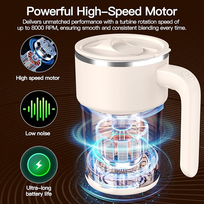 Self Stirring Coffee Mug, 12oz Rechargeable Magnetic Mixing Cup, 316 Stainless - Image 4