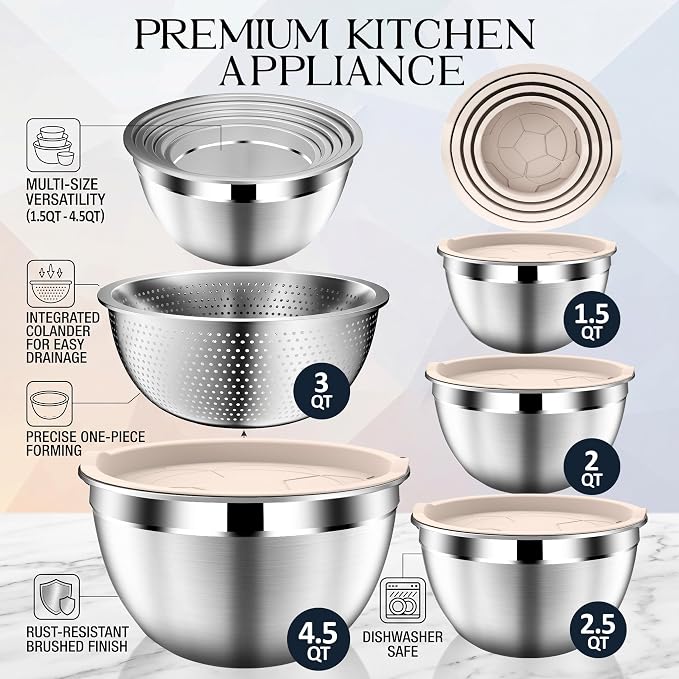 DUTZUN Stainles Steel Mixing Bowls - Image 2
