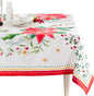 Maison d' Hermine Table Cloth Rectangle Table 100% Cotton 70 x 90 Inches Fall Tablecloth Reusable Everyday Use for Thanksgiving Christmas Decorations Dining Farmhouse Party (Poinsettia Christmas)