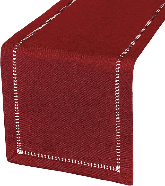 Grelucgo Handcrafted Solid Color Dining Table Runner, Double-Hemstitched by Grelucgo