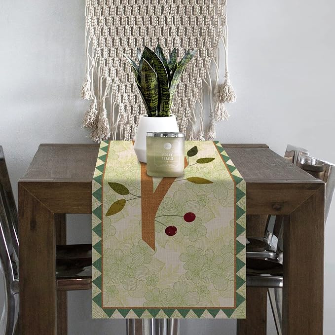 Seliem Summer Tree Branches Birds Table Runner, Cardinal Home Kitchen | Dining - Image 6