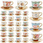 Teenyyou Set of 36 Tea Cups and Saucers Tea Party Decorations Floral Porcelain by Teenyyou