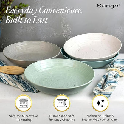 Sango Siterra Artist's Blend Stoneware Pasta Bowls Multi Assorted Colors– - Image 4