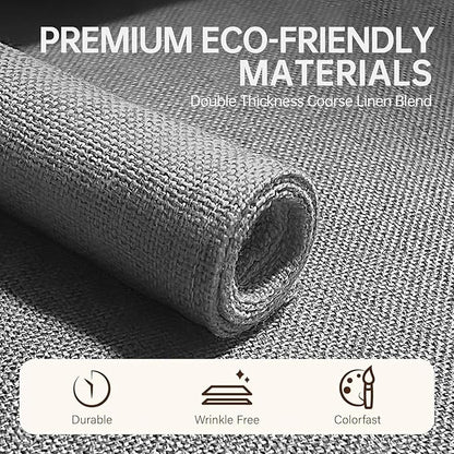 Blue Forest Placemats Set of 6, Dual-Layered Thickened Faux Linen Table Mats Heat Resistant Machine Washable Wrinkle Free Place Mats for Kitchen Dining Outdoor/Indoor (Light Grey)