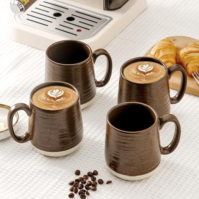 HASENSE Porcelain Coffee Mugs Set of 4-15 Ounce Large Ceramic Coffee Cups Set - Image 2