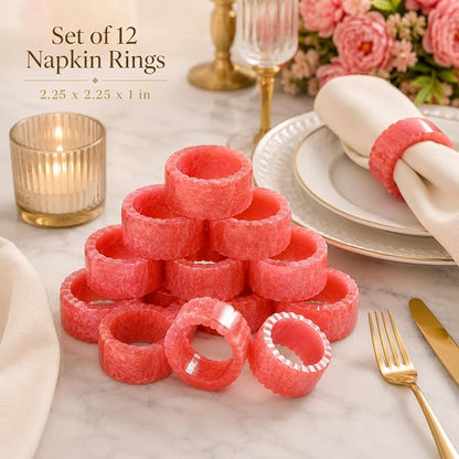Pink Resin Napkin Rings, smooth moisture-resistant finish, 2.25x2.25x1 in. - Image 6