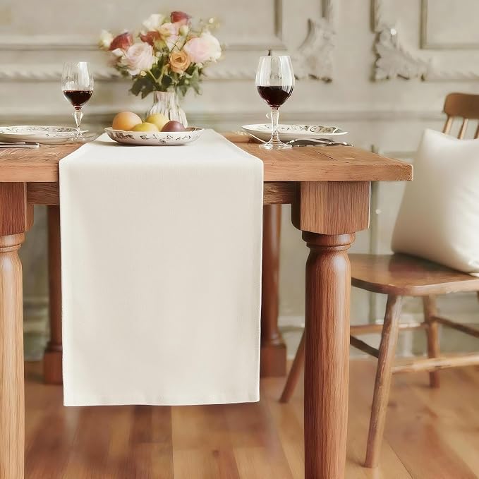 FOLINS&HOME Beige Waterproof Decorative Table Runner 36 Inches Long | 210GSM by FOLINSHOME