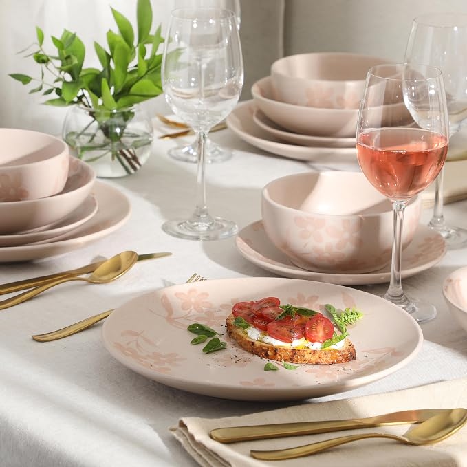 Gibson Home Admiral Hall Plates and Bowls Set, 16-Piece Floral Dinnerware Set - Image 6