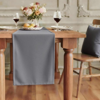 FOLINS&HOME Grey Waterproof Decorative Table Runner 90 Inches Long | 210GSM by FOLINSHOME