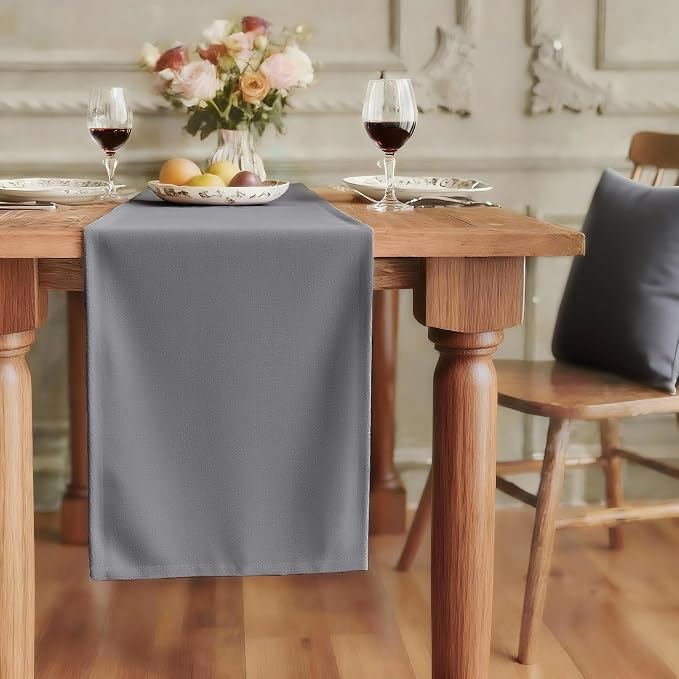 FOLINS&HOME Grey Waterproof Decorative Table Runner 36 Inches Long | 210GSM by FOLINSHOME