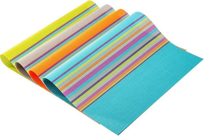 SHACOS Placemats Set of 4 Colorful Woven Vinyl Place Mats - Image 5