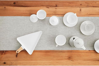 Solino Home 100% Pure Linen Table Runner Oyster Grey, Athena 14 x 36 in | Table - Image 4