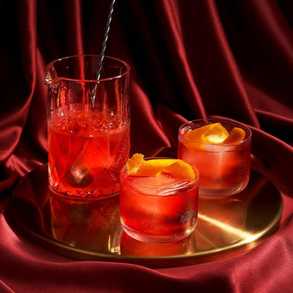 Viski Raye Crystal Negroni Glasses, Lowball Cocktail Glasses Premium Crystal - Image 11