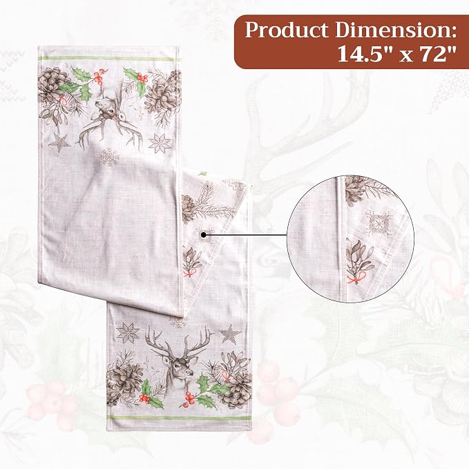 Maison d' Hermine Table Runner 100% Cotton 14.50" x 72" | Table Runners 72 - Image 7
