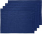 Solino Home Linen Cloth Placemats Set of 4-100% Pure Linen Royal Blue Placemats 14 x 19 Inch- Athena