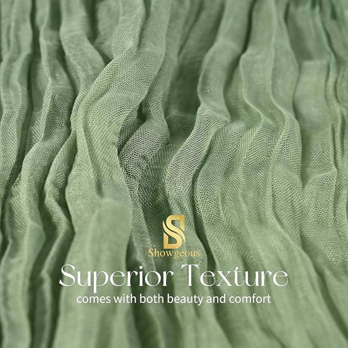 Showgeous 30 Pack Sage Green Cheesecloth Table Runner, 17 x 108 Inches | Boho - Image 4