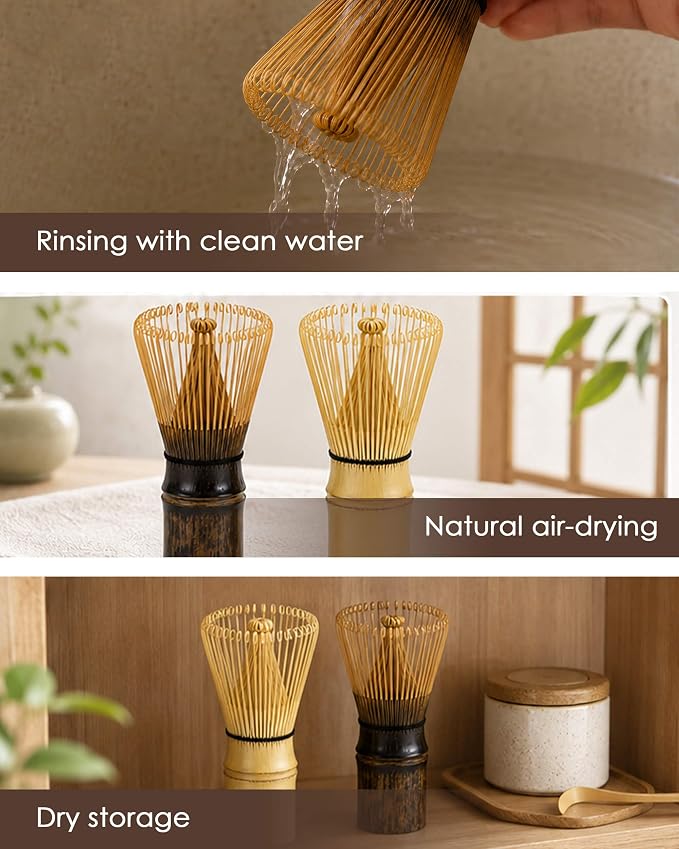 Matcha Whisk Set of 2, 100-Prong Bamboo Chasen, Dual Whisks - Image 8
