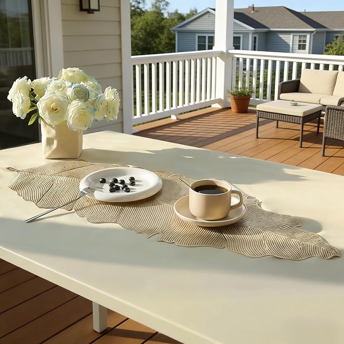 FAVE Gold Table Runner 36 Inches Musaleaf Dining Table Runner | Heat Resistant - Image 5