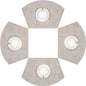 SHACOS Small Round Table Placemats Wedge Shaped Placemats Set of 4 Heat Resistant Wipe Clean Indoor Outdoor (4, Beige White Black)