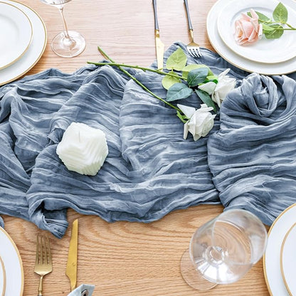 Cheesecloth Table Runner Dusty Blue 10FT Boho Gauze, 6 Pack | 120 Inch Cheese - Image 5