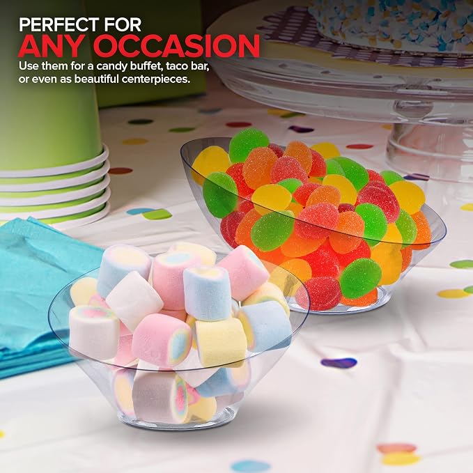6oz Clear Plastic Serving Bowls Small Disposable Candy Dishes, Buffet Containers - Image 6